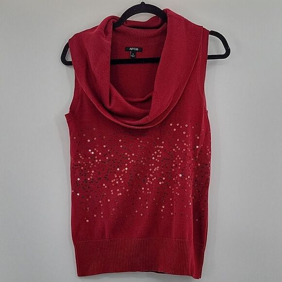 Apt. 9 Tops - 3 For$20 Apt.9 Maroon sleeveless sweater w/ sequence size M